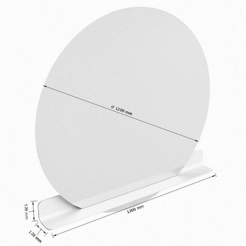 Mondiaz SPOT spiegel – Ø120 cm – met planchet – Opalo (wit marmer) SW1235151