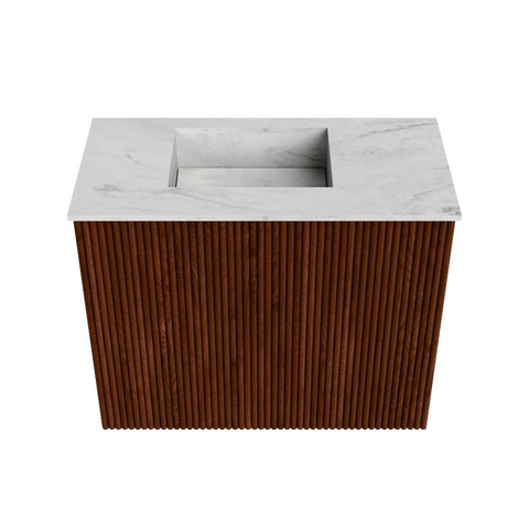 Mondiaz JOYA-DLUX 50cm toiletmeubel - kleur Ruby - Wastafel FAYE positie Links 1 kraangat kleur Opalo. SW1423681