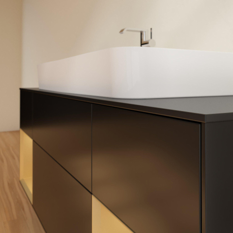 Villeroy & Boch finion wastafelonderkast - 160x60.3cm - 4 lades - mat zwart SW479558