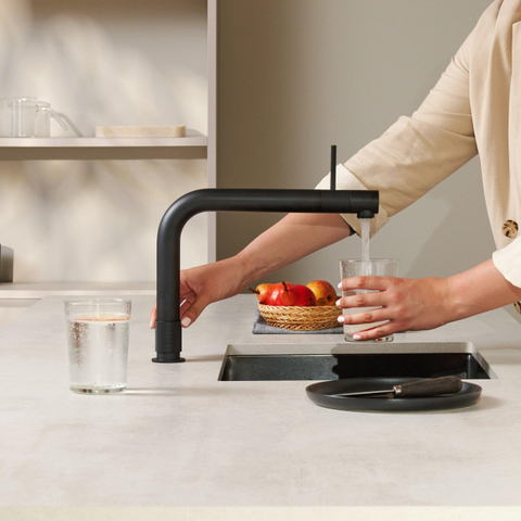 Quooker Front kokendwaterkraan - Combi+ reservoir - Warm / kokend water - Zwart mat SW804561