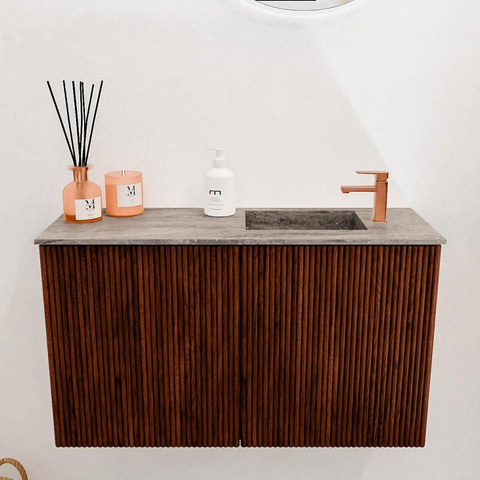 Mondiaz JOYA-DLUX Meuble de toilette 70cm - couleur Ruby - Lavabo FAYE position Droite 1 trou de robinet couleur Oza SW1425502