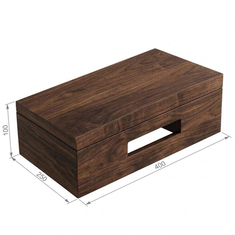 Royal Plaza Terra Planche pour lave-mains - 40x25x10cm - avec porte-serviettes - vasque à poser blanc brillant - robinet de lave-mains inox - bonde - siphon - châtaigne (noyer) SW1574515