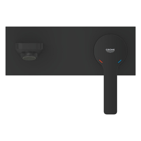 GROHE Lineare New wastafelkraan - l-size - wand - 2 kraangaten - mat zwart SW1477498