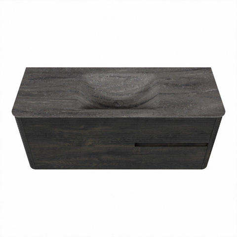 Mondiaz CIRO-DLUX Badkamermeubelset - 120x45x50cm - Solid surface wastafel Oza - 1 wasbak Midden - zonder kraangaten - 2 lades - Shadow SW1532629