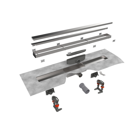 Easy Drain Compact TAF afvoergoot enkele plaat 90cm 30mm met Zero design rooster RVS TWEEDEKANS OUT14211