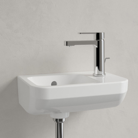 Villeroy & Boch Architectura fontein - 36x26cm - 1 kraangat rechts - met overloop ceramic - White Alpine (glans wit) SW68793