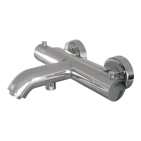 BRAUER Stripe Mitigeur thermostatique pour douche de bain - SET 01 - apparent - barre coulissante - douchette à main - flexible de douche - chrome SW1434717