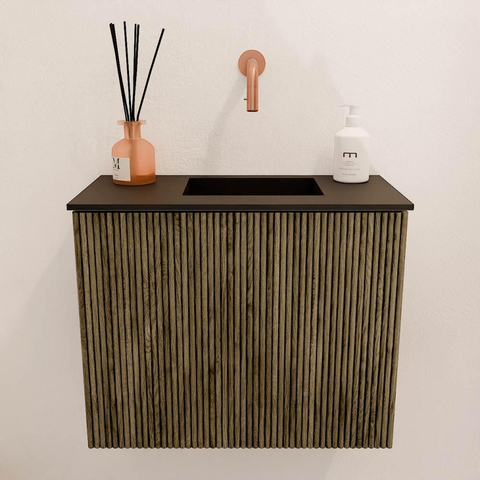 Mondiaz JOYA 50cm meuble de toilette - couleur Dusk - Vasque FAYE position Droite Sans trou de robinet couleur Urban SW1421653