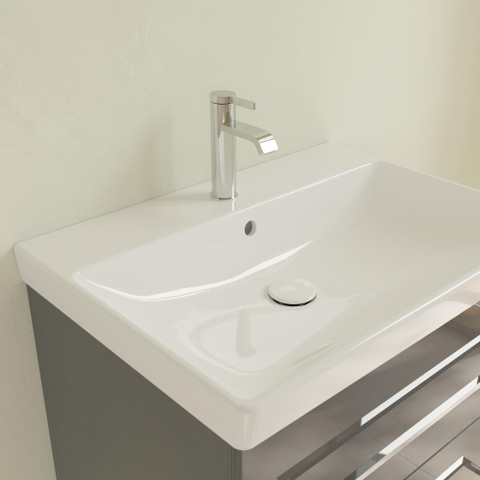 Villeroy & Boch Avento meubelwastafel - 65x47cm - 1 kraangat - met overloop - White Alpine (glans wit) SW59867