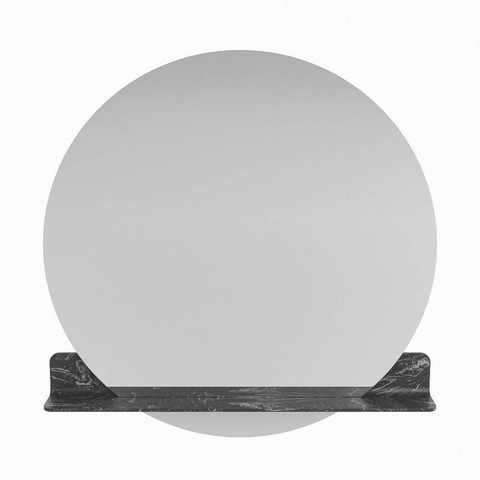 Mondiaz SPOT miroir – Ø 100 cm – avec tablette – Lava (marbre noir) SW1235648
