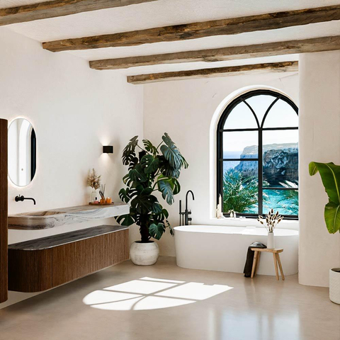 MONDIAZ THOR-DLUX 200cm meuble de salle de bains arrondi gauche + droite couleur Walnut avec 2 tiroirs et 2 portes. Vasque suspendue CLOUD Gauche sans trou de robinet couleur Sombra. SW1467720