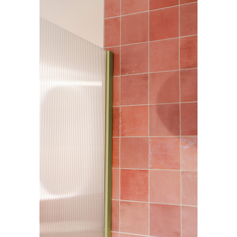 Fortifura Galeria Douche à l'italienne - 40x200cm - verre nervuré - Laiton brossé SW877041
