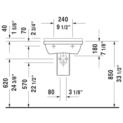 Duravit Starck 3 Wastafel - 50x36cm - wit 0312452
