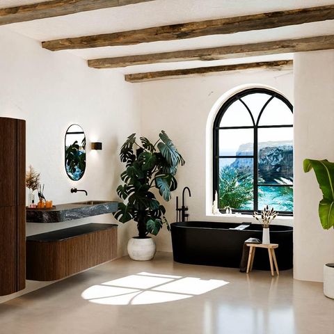 MONDIAZ THOR-DLUX 150cm badmeubel ronding links + rechts kleur Walnut met 1 lade en 2 deuren. Vrijhangende wastafel CLOUD Rechts zonder kraangat kleur Lava. SW1464652