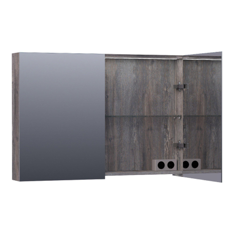 BRAUER Impress Deluxe armoire de toilette – 99 x 70 x 15 cm – LED directe – Driftwood SW499539