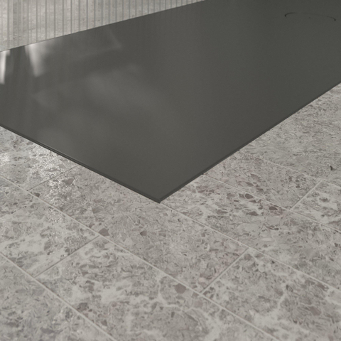 Villeroy & Boch Ecora douchebak - 170x80x4.5cm - afvoer korte zijde - anthracite (antraciet) SW1558963