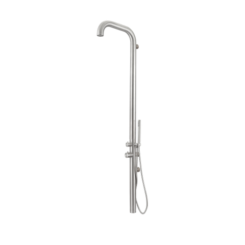 Fortifura Outdoor Original Buitendouche - geborsteld RVS PVD (RVS) 316 - handdouche - wandmodel - PVD - geborsteld RVS SW278124