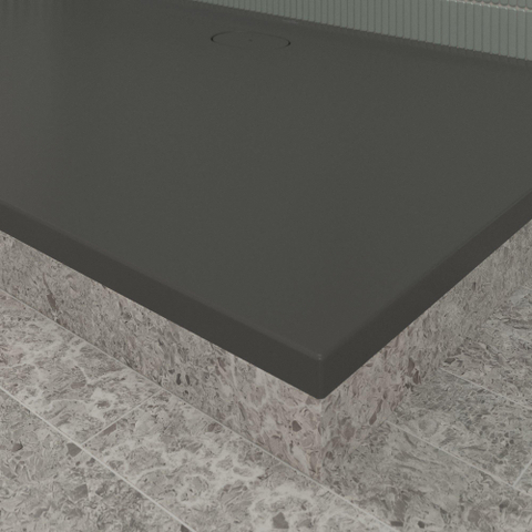 Villeroy & Boch Ecora douchebak - 160x100x3.5cm - afvoer lange zijde - anthracite (antraciet) SW1558987
