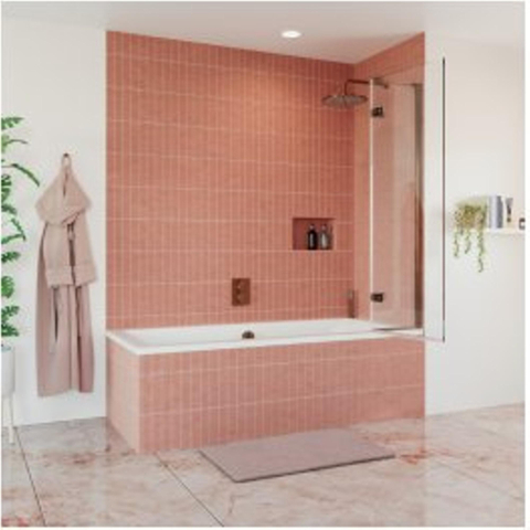 Crosswater Optix 10 Badwand - 90x150cm - links - gecoat geborsteld brons SW928162