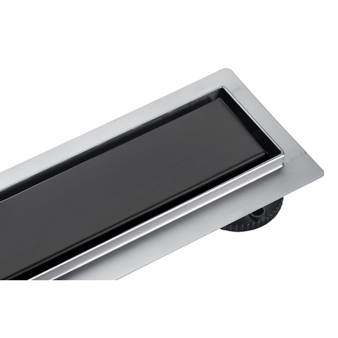 FugaFlow Eccelente Caniveau de douche à battant - 60cm - grille fermée - bride de sol - noir mat SW1467964