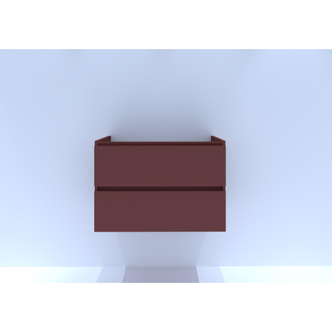 H&R Badmeubelen Infinity Wastafelonderkast - 80x44.8x55cm - 2 lades - zonder sifonuitsparing - greeploos - terra mat SW872891