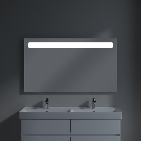 Villeroy & Boch More to see 14 More To See spiegel - met geïntegreerde LED verlichting horizontaal - 3 voudig dimbaar - 130x75x4.7cm - glans zilver 1024971