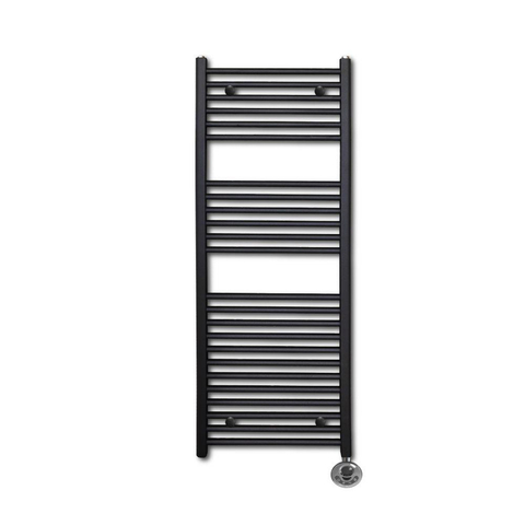 Sanicare Lumara Radiateur electrique - 120x50cm - 750W - thermostat chrome - en bas à droite - aluminium - noir mat SW1581514