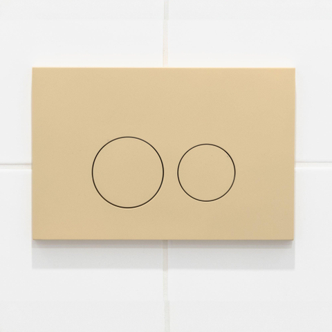 QeramiQ Push Plaque de commande - pour réservoir encastré Geberit UP320 - double chasse - boutons ronds - plastique beige SW1102365
