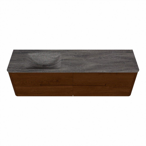 Mondiaz CIRO-DLUX Badkamermeubelset - 170x45x50cm - Solid surface wastafel Oza - 1 wasbak Links - 1 kraangat - 4 lades - Ruby SW1532125