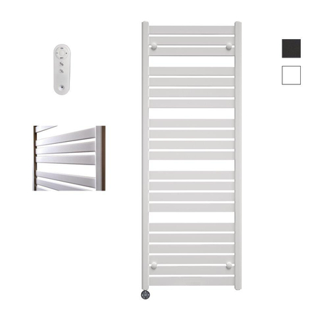 Sanicare HVS - Moda Radiateur électrique - 160x60cm - 1159W - avec télécommande - thermostat - noir - en bas à gauche - blanc mat SW1210875
