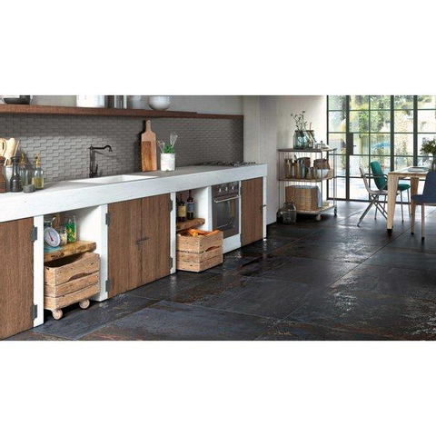 ÉCHANTILLON Ceralto Inlay R11 Carreau de sol et de mur 100x100cm 8.5mm rectifié R10 grès cérame Nero SW914478