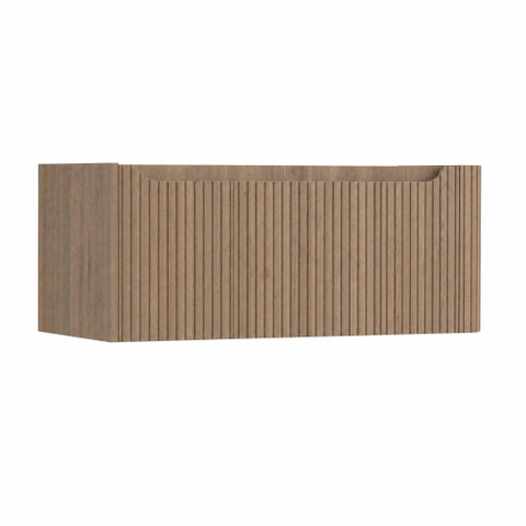 H&R Badmeubelen Juice Wastafelonderkast - 100x45x40cm - rechterhoek afgerond - 3D-front - 1 lade - geïntegreerde greep - charleston SW1259690