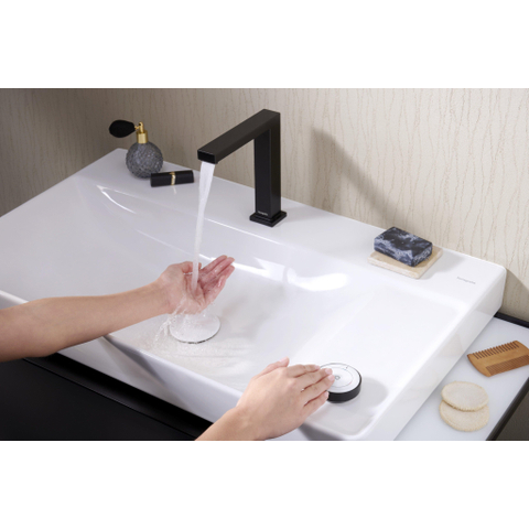 Hansgrohe Tecturis E Wastafelmengkraan - push to open plug - 15.8cm uitloop - coolstart - mat zwart SW918665