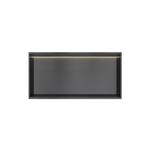 Hotbath &MORE Inbouwbox of inbouwnis - 30x60x10 - met LED - IP44 - PVD - geborsteld zwart SW1246605
