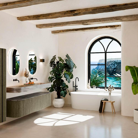 MONDIAZ THOR-DLUX 180cm meuble de salle de bains arrondi gauche + droite couleur Shadow avec 2 tiroirs et 2 portes. Vasque suspendue CLOUD Double sans trou de robinet couleur Oza. SW1466334