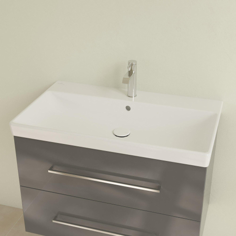 Villeroy & Boch Avento meubelwastafel - 80x47cm - 1 kraangat - met overloop - White Alpine (glans wit) SW59871
