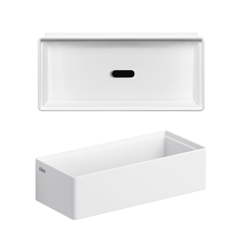 Clou Aluite lave-mains - 38x18x10cm - rectangulaire - sans trou robinet - blanc mat SW241665