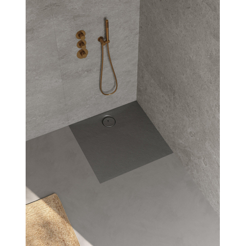 Riho Nuvia Receveur de douche - 80x80cm - antibactérien - purite - gris pierre SW1585112