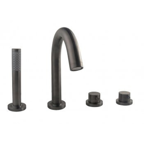 Wiesbaden Caral afbouwdeel - met handdouche - PVD - geborsteld gunmetal (antraciet) SW454660