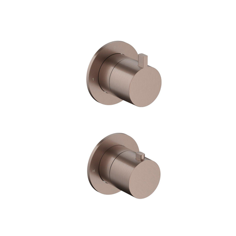 Hotbath Ace Afbouwdeel - voor inbouwthermostaat - 2-weg - omstel - PVD - geborsteld koper SW1117588