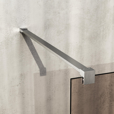 BRAUER Void Paroi de baignoire - 80x140 - verre bronze - incl. traitement anticalcaire - acier inoxydable brossé PVD SW1580870