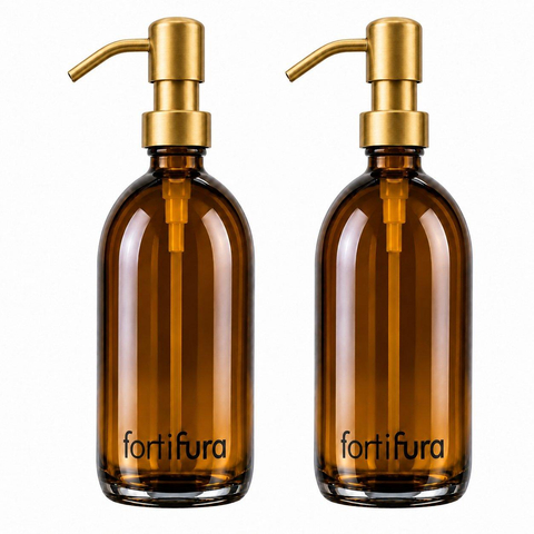 Fortifura Calvi Distributeur de savon - 500ml - lot de 2 - support - laiton brossé SW1590476
