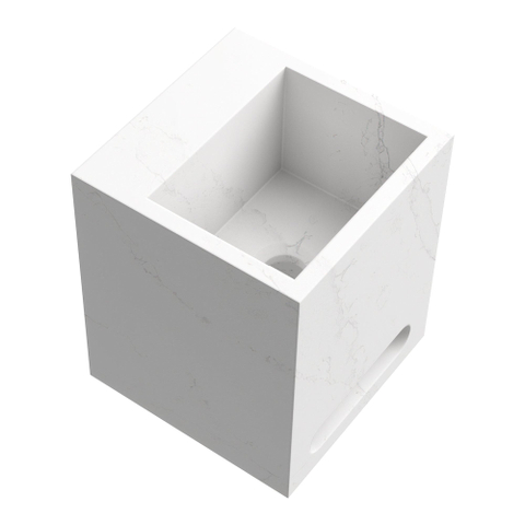 BRAUER Nova lave-mains - 25x25x30cm - sans trou de robinet - calacatta gold satiné (blanc) SW1203275