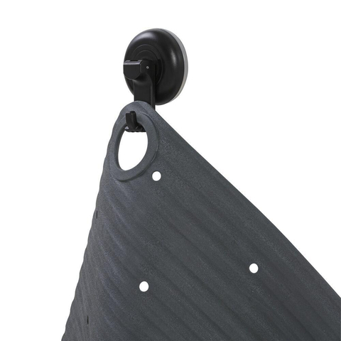 Sealskin Ribb Badmat - 40x70cm - Antislip - inclusief - zwarte haak - Antraciet SW1421060