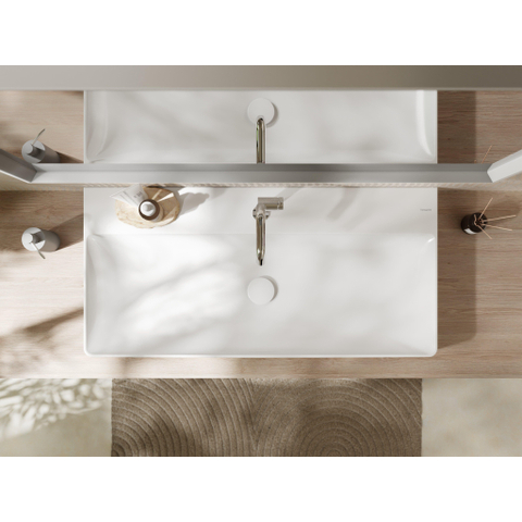 Hansgrohe Xelu Q wastafel - 100x48x8cm - 1 kraangat - opzet - wit SW1164890