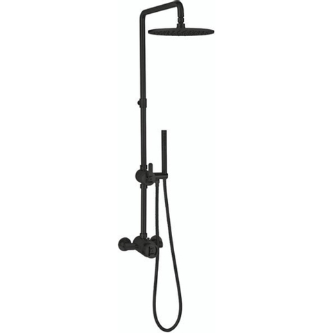 Crosswater Union Exposed Regendoucheset - opbouw - glijstang - handdouche - gecoat zwart mat SW968242