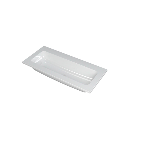 Ink faktor lavabo 100x1.5x45cm 0 trous pour robinet 1 évier polystone blanc brillant SW207257