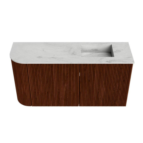 Mondiaz JOYA-DLUX 81.6cm toiletmeubel - ronding links kleur Ruby - Wastafel FAYE positie Rechts 1 kraangat kleur Opalo. SW1423775