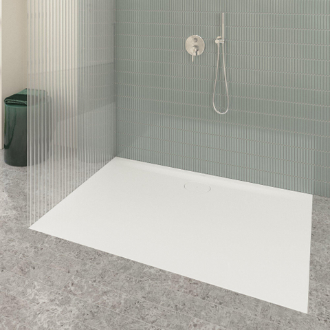 Villeroy & Boch Ecora douchebak - 150x100x3.5cm - afvoer lange zijde - white alpine (wit) SW1558959