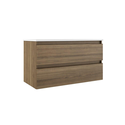 Saniclass Chaci Meuble bas de salle de bains - 100cm - 2 tiroirs - sans poignée - chêne chaud SW1529804